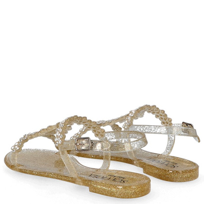 Silikonowe płaskie sandały - SCAVIOLA G-64 ZŁOTE