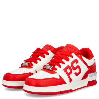 Sneakersy premium unisex - PLEIN SPORT SAES-USC0737 CZERWONO-BIAŁE