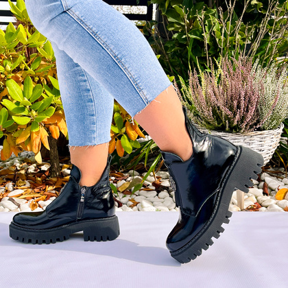 Botki na grubszym spodzie - LEMAR 60451 CZARNE