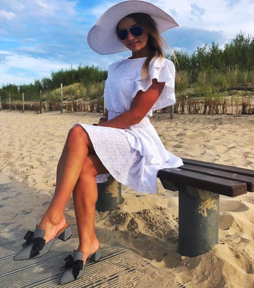 Klapki w groszki - TYMOTEO UTTI CZARNO BIAŁE