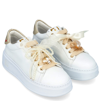 Sneakersy skórzane premium - GIO+ PIA356A BIAŁE