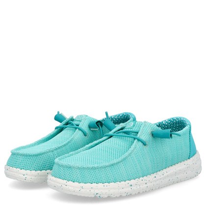 Lekkie półbuty damskie - HEY DUDE WENDY STRETCH SOX 41878 TURKUSOWE