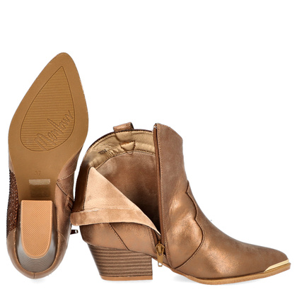 Hiszpańskie kowbojki ocieplane - MENBUR 25794 STARE ZŁOTO