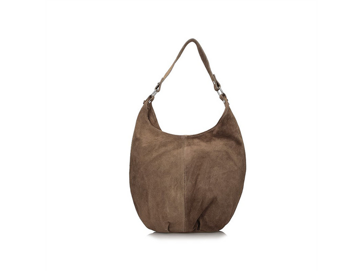 Torebka skórzana worek - TOSCANIO A284 CIEMNY BEŻ