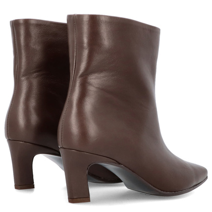 Skórzane botki na obcasie - TYMOTEO G1076 CZEKOLADOWE LICO