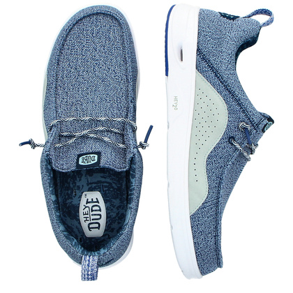 Lekkie półbuty męskie - HEY DUDE WALLY HEY20 MESH NIEBIESKIE