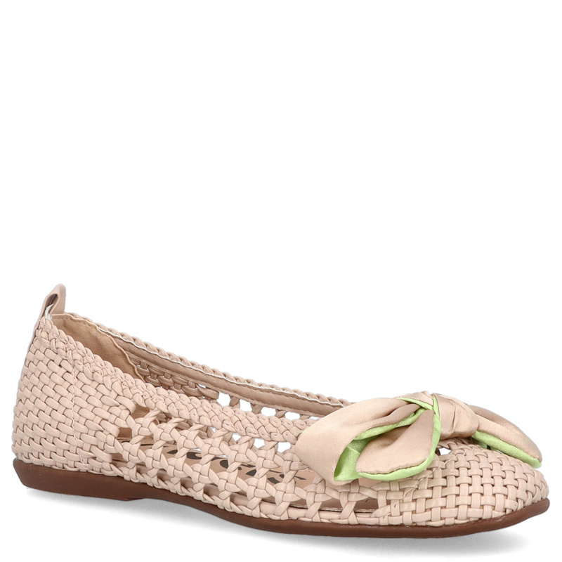 Hiszpańskie baleriny z kokardką - WONDERS CH-1001 BEŻOWE