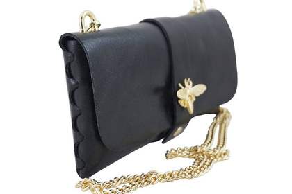 Torebka ze skóry metalizującej - BARBERINIS 958/1 CZARNA