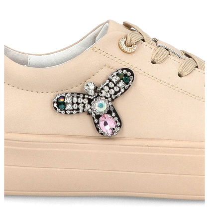 Sportowe buty damskie z owadem - FILIPPO DP6042/24 BEŻOWE