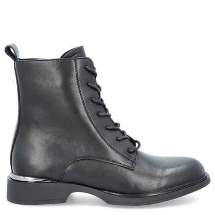 Wiązane botki ze skóry - FILIPPO DBT6520/25 CZARNE