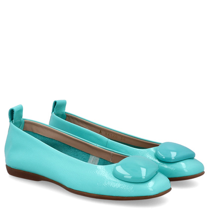 Hiszpańskie baleriny ze skóry lakierowanej - WONDERS A-86120 MORSKIE