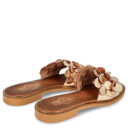 Klasyczne klapki ze skóry - LEMAR 40381 ZŁOTE