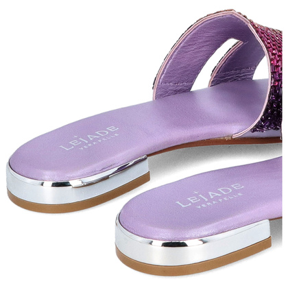 Eleganckie klapki ze skóry - LEJADE 3430 FIOLETOWE
