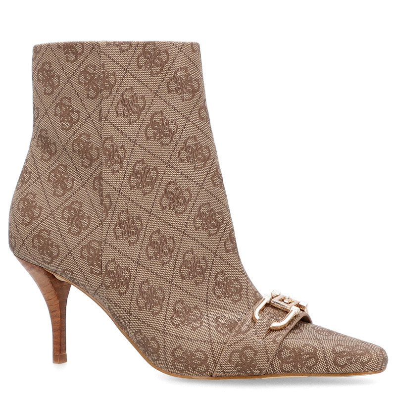 Botki na szpilce premium - GUESS SILENE2 FL8SILLEA10 BEŻOWE