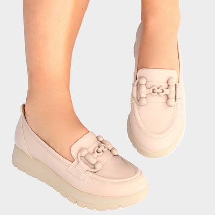 Półbuty z designerską ozdobą - TYMOTEO G1035 BEŻ