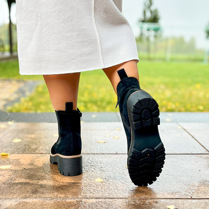 Skórzane sztyblety damskie - FILIPPO DBT4805/24 CZARNE