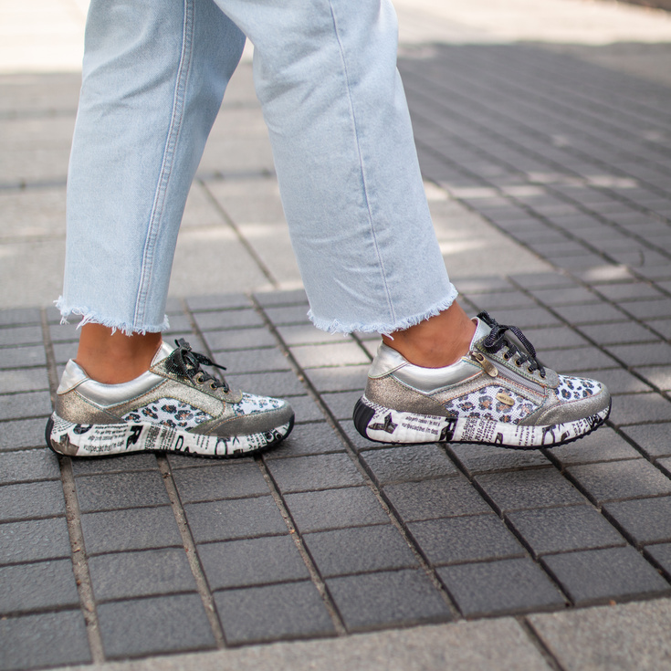 Modne sneakersy damskie - LAURA VITA BURTON 11 SZARE