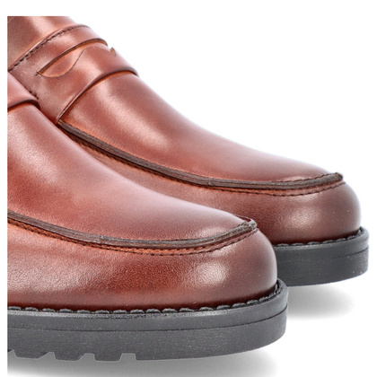 Skórzane mokasyny męskie - TAPI I-7132 BRĄZOWE