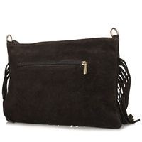 Torebka skórzana boho - TOSCANIO G131 CIEMNY BRĄZ