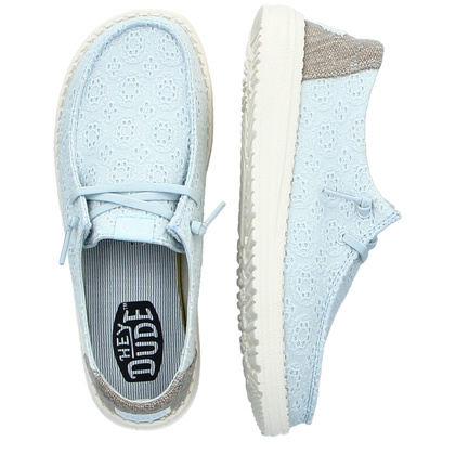 Lekkie półbuty damskie - HEY DUDE WENDY EYELET LACE 43128 BŁĘKITNE