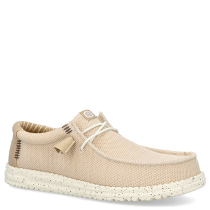 Lekkie mokasyny męskie - HEY DUDE WALLY STRETCH SOX BEŻOWE