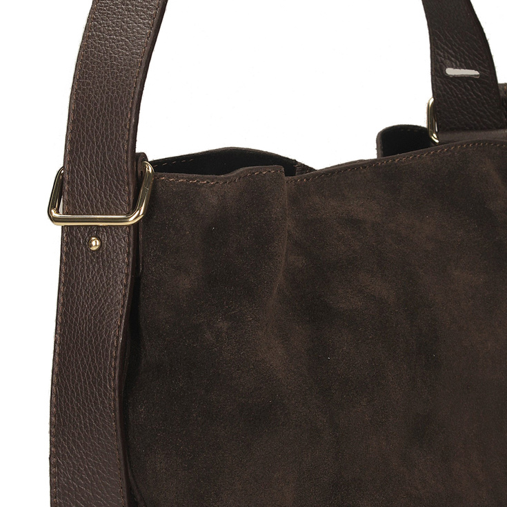 Torebka skórzana - TOSCANIO G100 CIEMNY BRĄZ