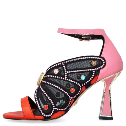 Ekskluzywne sandały słupku - SCAVIOLA S-199 KOLOROWE