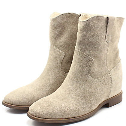 Botki płaskie, bez koturny - TYMOTEO BAKU-P BEŻOWE