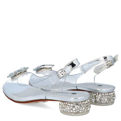 Sandały silikonowe płaskie - SCAVIOLA S-170 SREBRNE