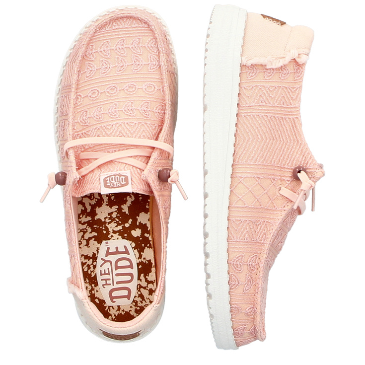 Lekkie półbuty damskie - HEY DUDE WENDY CROCHET LACE 43112 RÓŻOWE