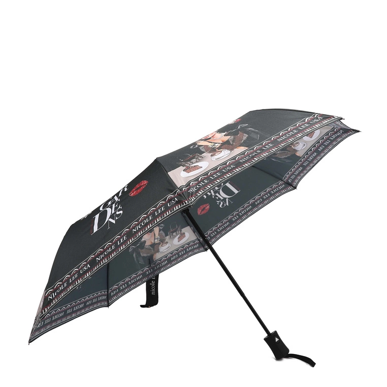Składana parasolka damska - NICOLE LEE UMB6519-LIB LADY IN BLACK