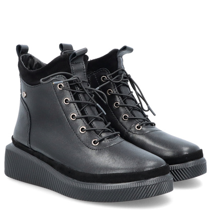 Skórzane sneakersy damskie - FILIPPO DBT4799/24 CZARNE