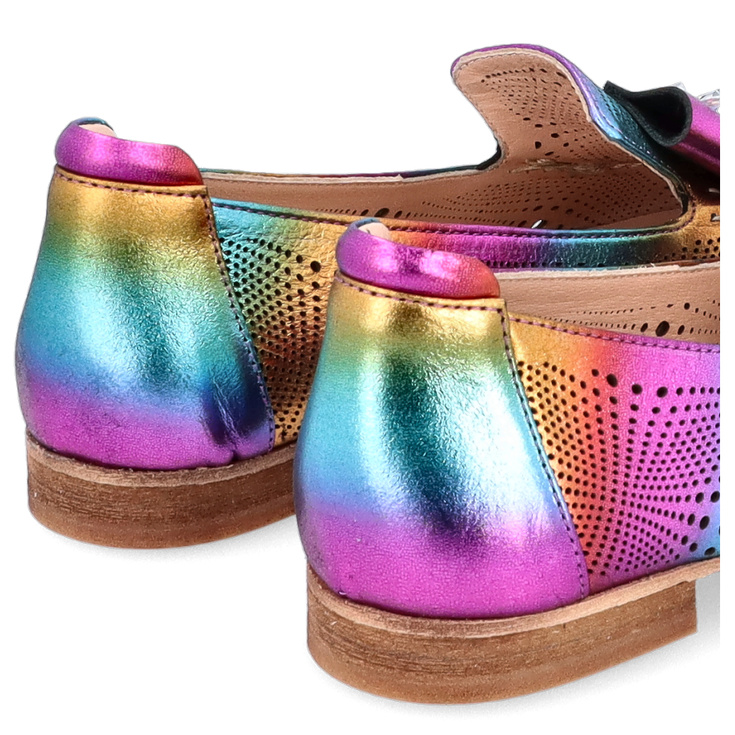 Kolorowe skórzane mokasyny - EMI ROMANI 010.1307 MULTIKOLOR 