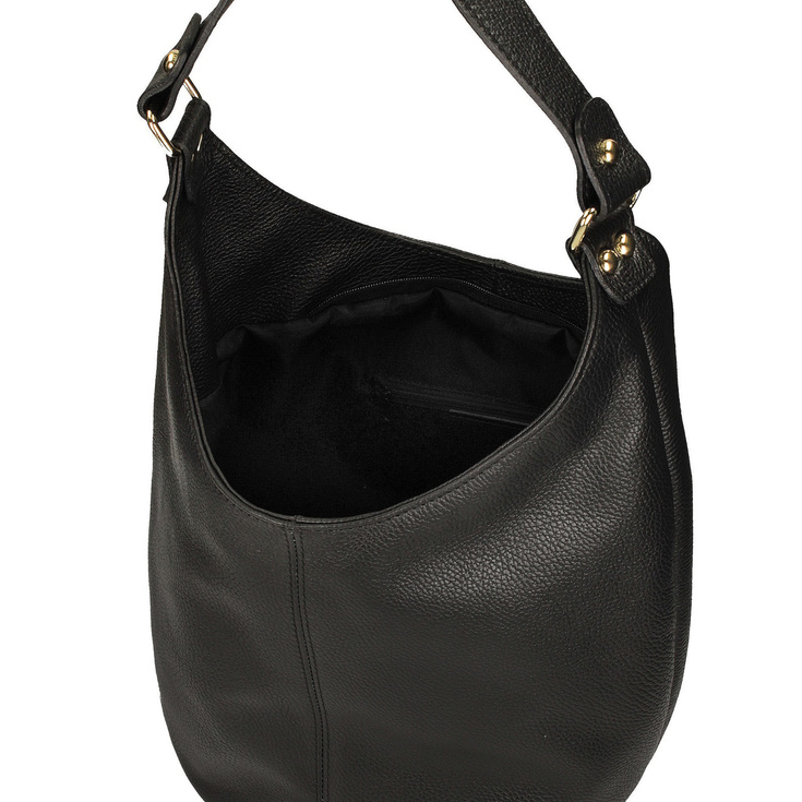 Torebka worek ze skóry - TOSCANIO F118 CZARNA