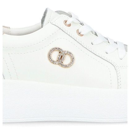 Skórzane sneakersy damskie - FILIPPO DP6721/25 BIAŁE