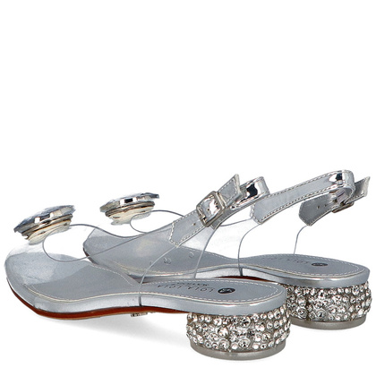 Sandały silikonowe płaskie - SCAVIOLA G-15 SREBRNE