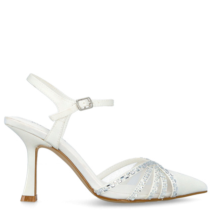 Szpilki ślubne bez pięty - Menbur 25631 IVORY