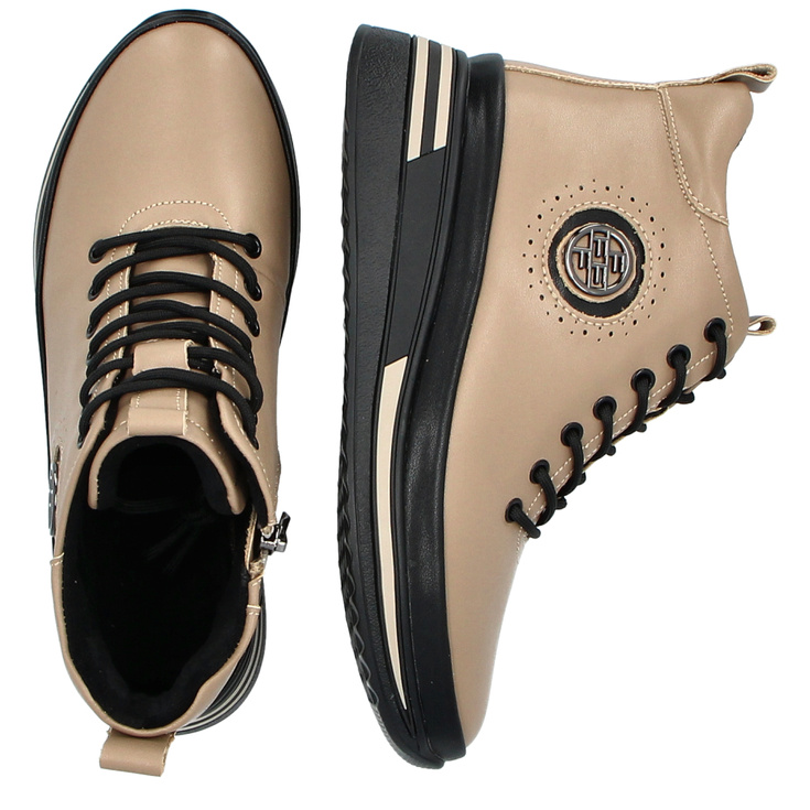 Damskie sneakersy ze skóry - FILIPPO DBT4215/25 BEŻOWE