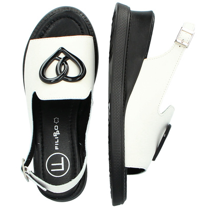 Lekkie sandały na wyższym spodzie - FILIPPO DS6069/25 BIAŁE