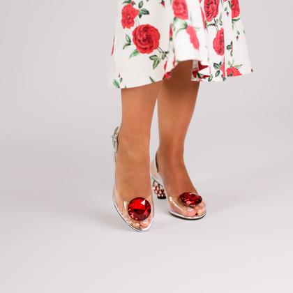 Sandały silikonowe - SCAVIOLA S-366 SREBRNO-CZERWONE