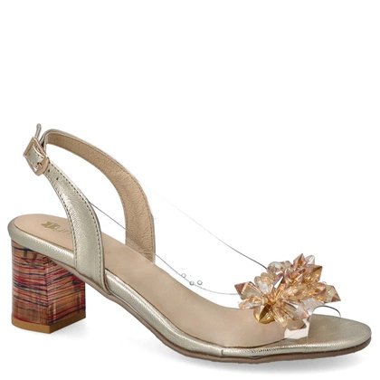 Silikonowe sandałki z ozdobą - TYMOTEO 477-37 ZŁOTE