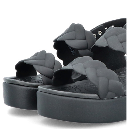 Damskie sandały na platformie -CROCS BROOKLYN WOVEN UPPER LOW EDGE W 209977 CZARNE