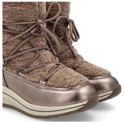 Śniegowce damskie z wiązaniem - CAPRICE 9-26222-43 ZŁOTE METALICZNE