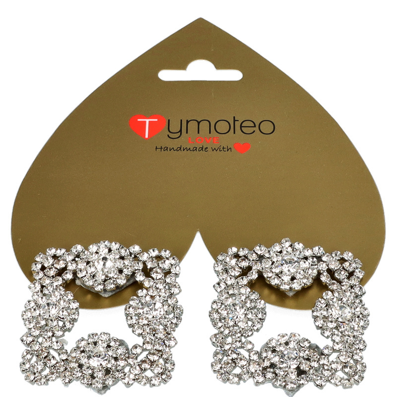 Ozdobne klipsy do butów Kryształki - TYMOTEO LOVE T12 SREBRNE