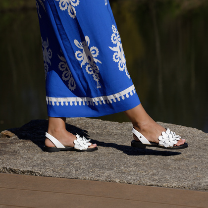 Damskie sandały ze skóry - LEMAR 40425 BIAŁE