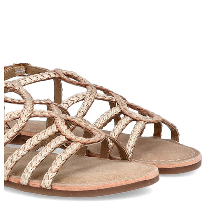 Skórzane płaskie sandałki - GIOSEPPO 71746 ZŁOTE