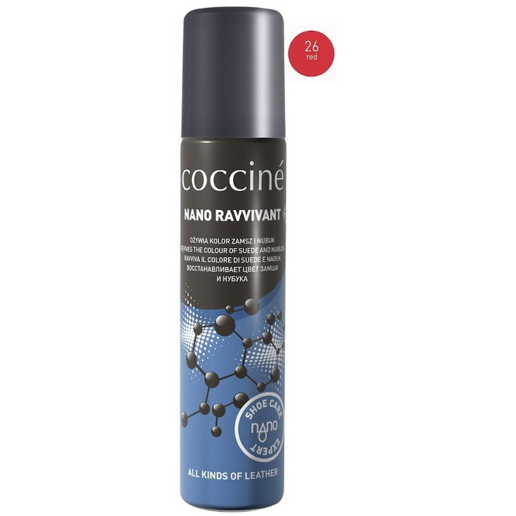 COCCINE NANO RAVVIVANT CZERWONY- spray ożywiający kolor do nubuku i zamszu