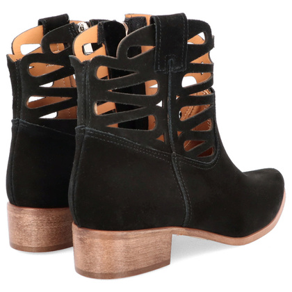 Krótkie botki z wycięciami - TYMOTEO L1045 CZARNE