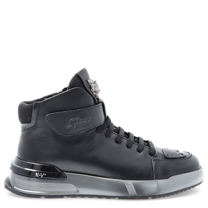 Męskie sneakersy za kostkę - JOHN DOUBARE R6576 CZARNE