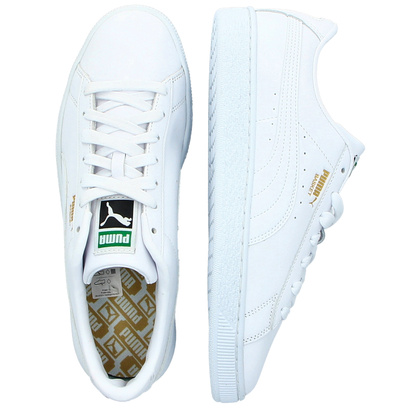 Sneakersy męskie ze skóry - PUMA BASKET CLASSIC XXL 374923 BIAŁE